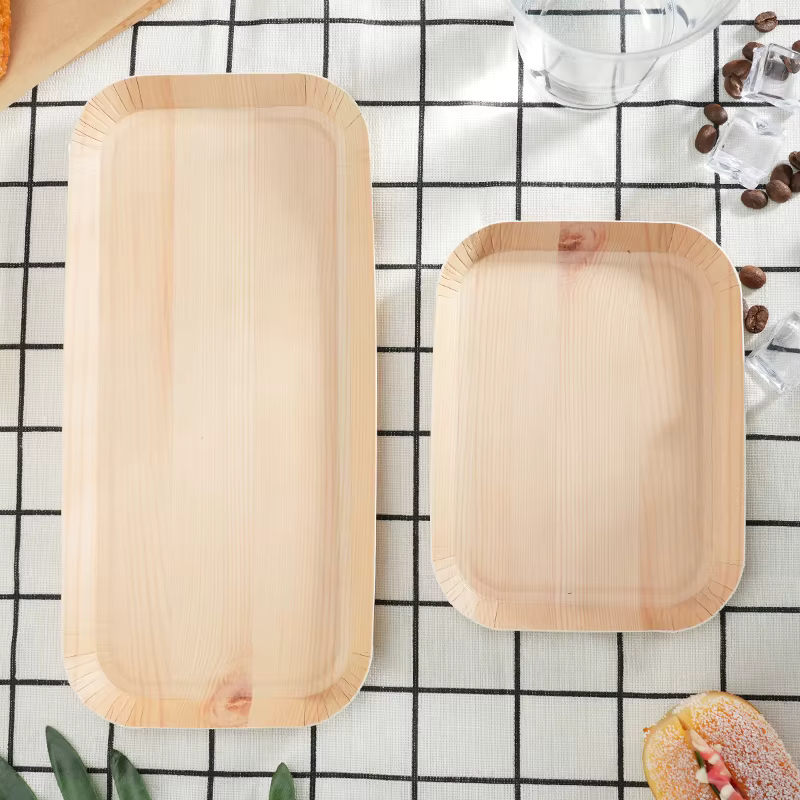 Assiettes en papier jetables compostables