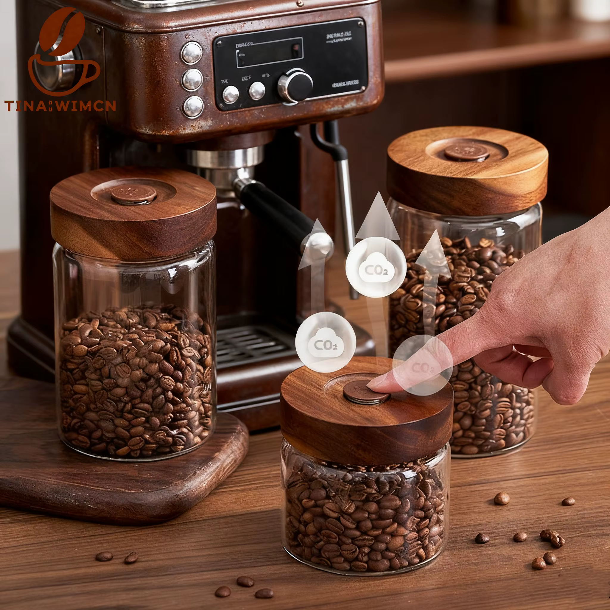 TINA WIMCN – récipient de stockage de grains de café