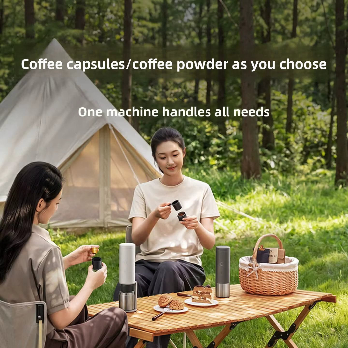 Machine à café portable Mijia, rechargeable par USB, mini-machine à café à double usage, capsules et café moulu, voyage, camping, bureau, maison