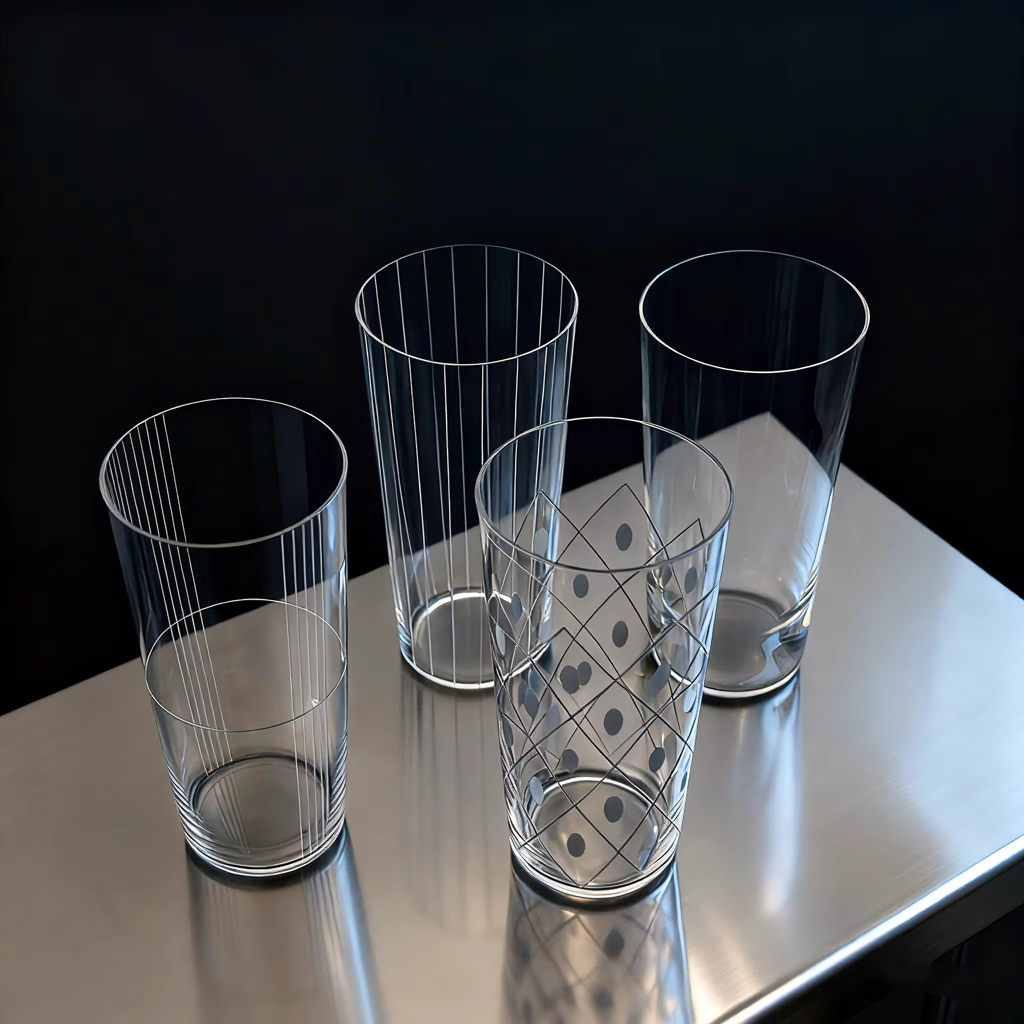 Verre à whisky japonais en cristal floral gravé à la main