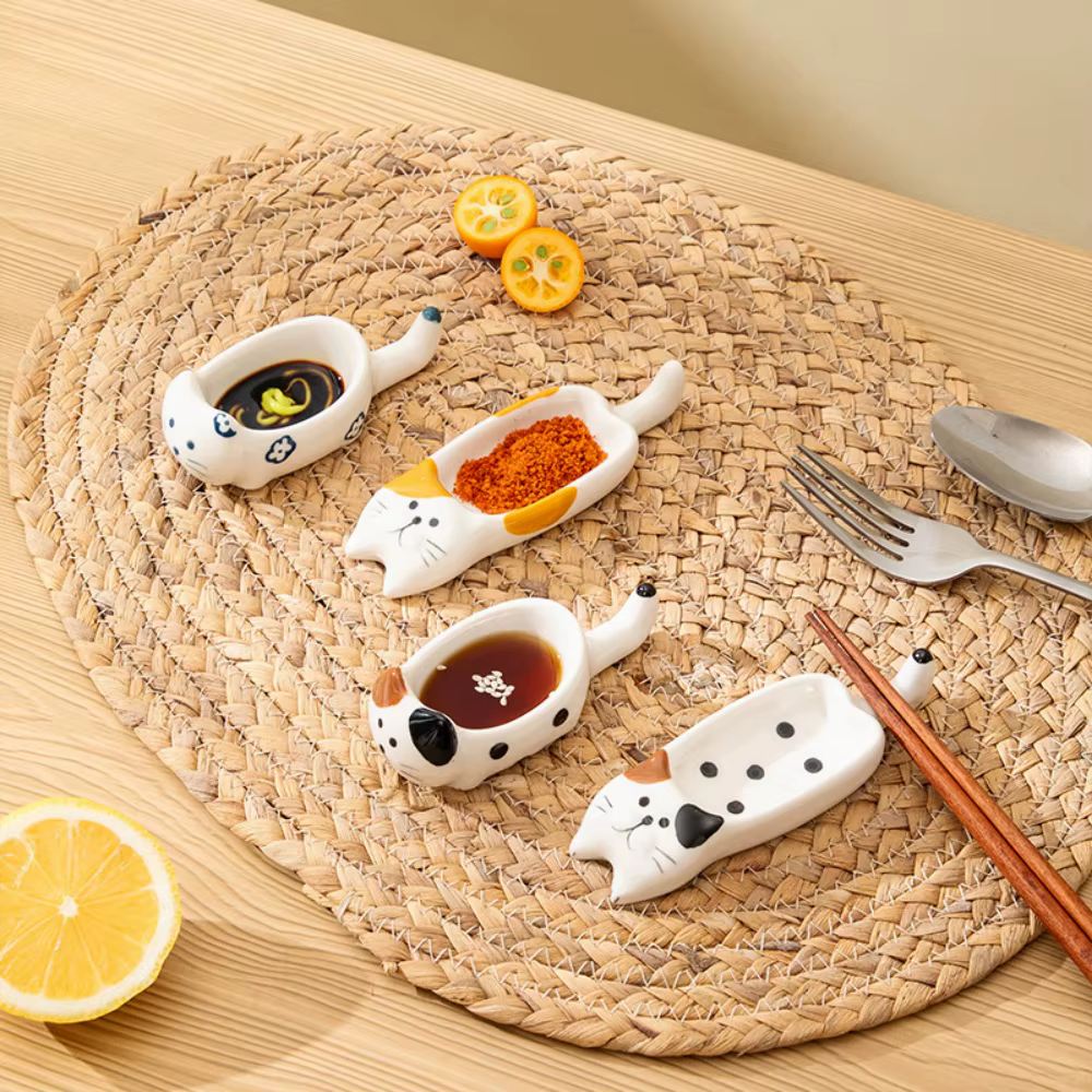 Assiette à trempette en céramique