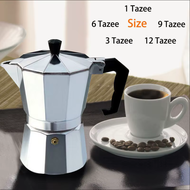Machine à café en aluminium, Pot à moka, cafetière octogonale en aluminium