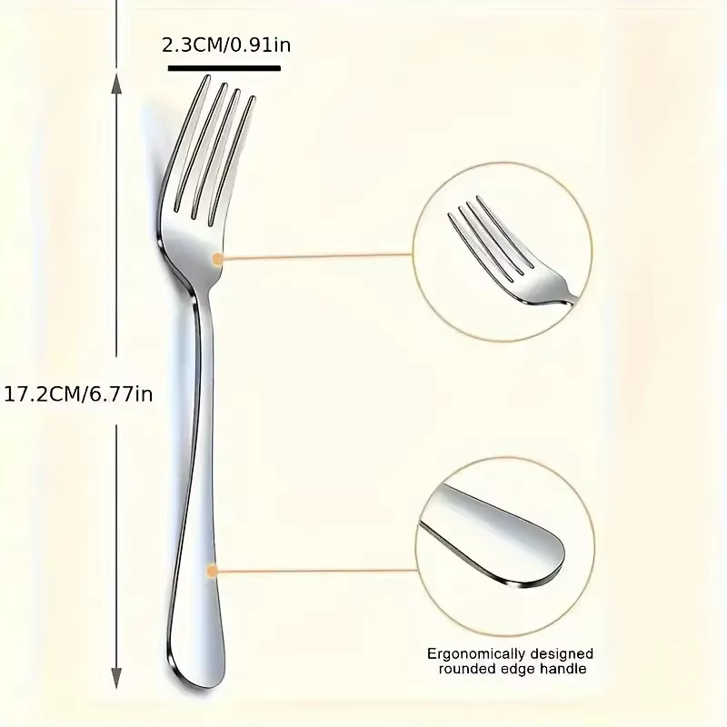Finition miroir fourchette en acier inoxydable 12 pièces