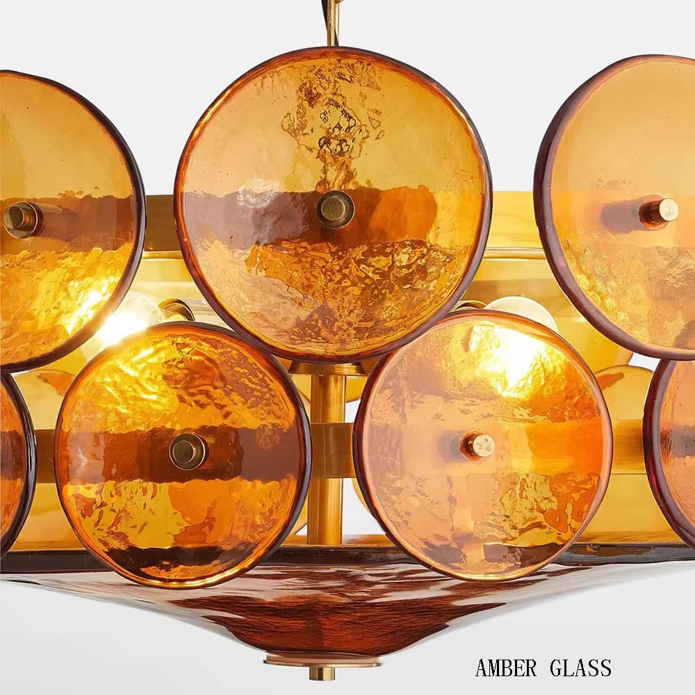 Lampe de salon rétro française à grande échelle, lustre en verre vert créatif de Style Vintage médiéval pour chambre principale, Design Se