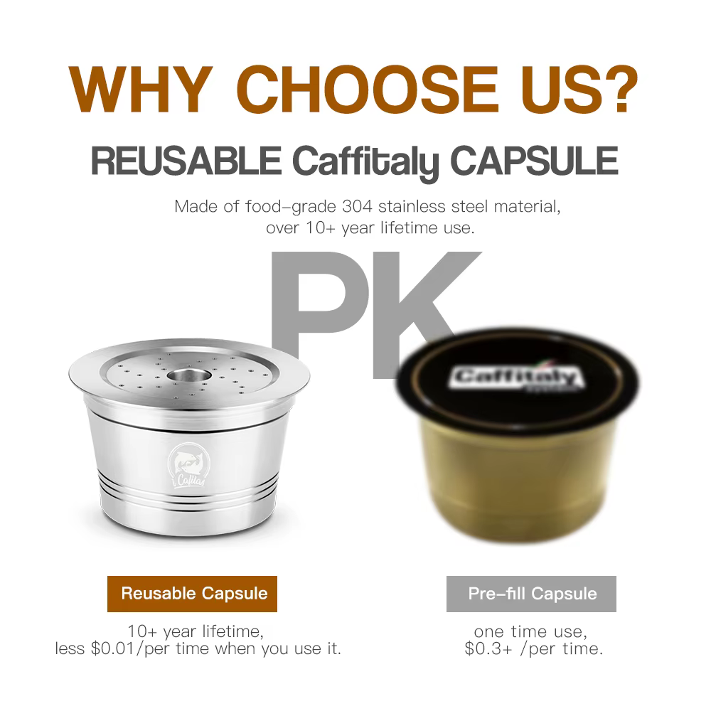 ICafilas dosette de café pour Caffitaly Tchibo Cafissimo réutilisable en acier inoxydable capsule