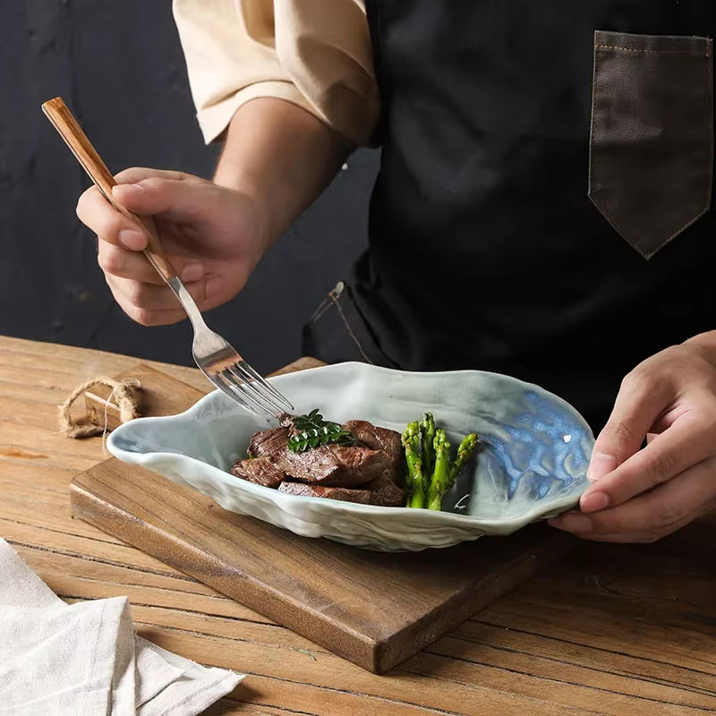 Assiette à huîtres en céramique