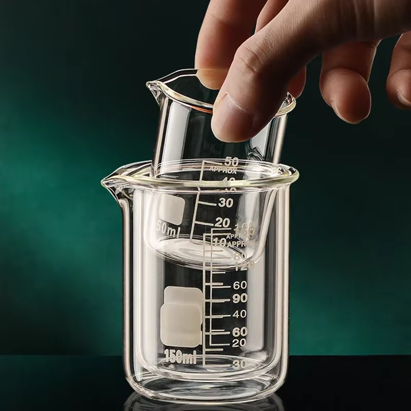 Tasse à mesurer en verre à haute teneur en Borosilicate