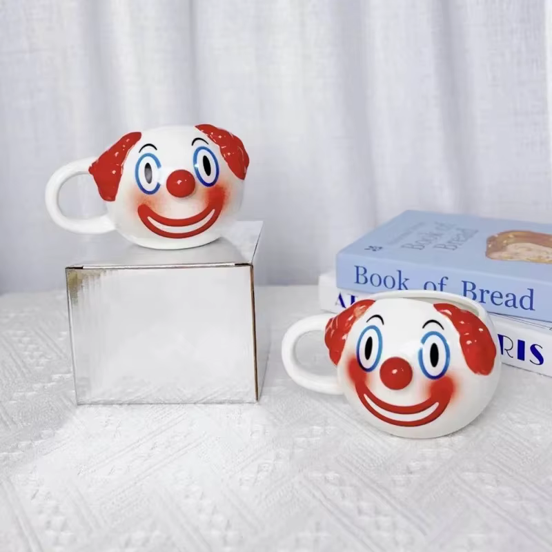 Tasse à café en céramique en forme de Clown avec poignée