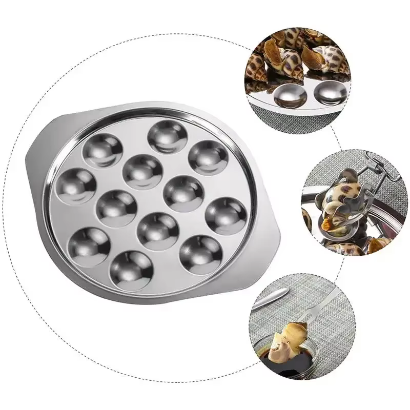 Mini assiette d'escargot de cuisine de service de verrouillage d'acier inoxydable pour la cuisson