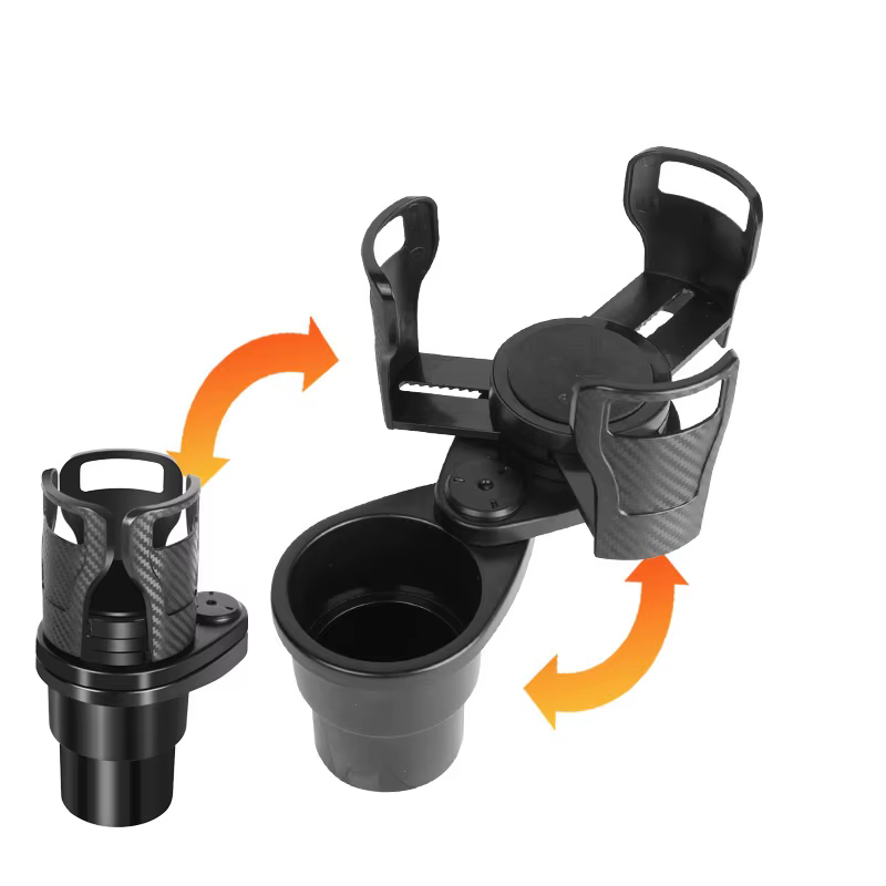 Support de boissons rotatif pour console centrale de voiture, porte-gobelets double couche, support de rangement pour gobelets