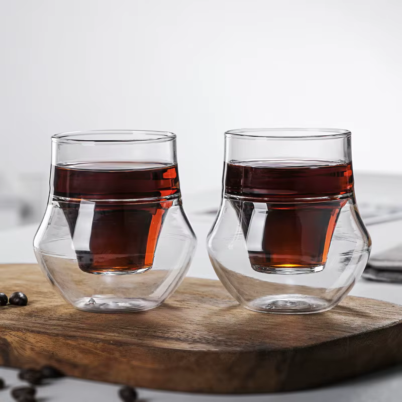 Tasses à expresso en verre à Double paroi