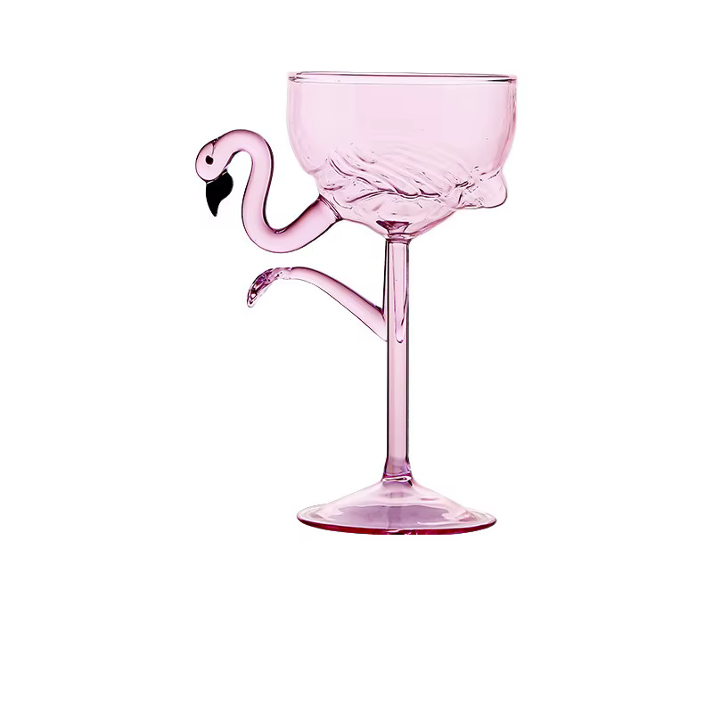 Verre à vin en forme de flamant rose