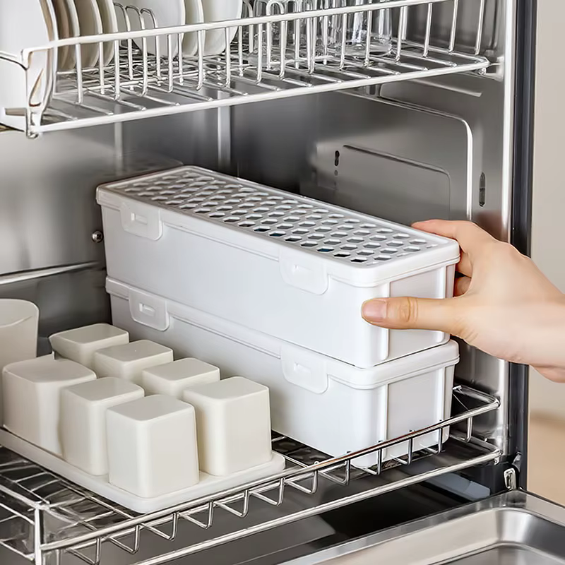 Boîte de rangement de couverts lavable au lave-vaisselle