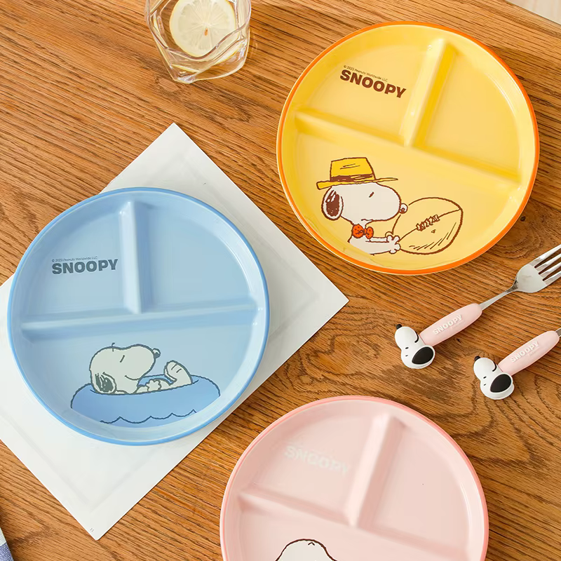 Assiette en céramique Snoopy Kawaii de grande capacité de 8 pouces