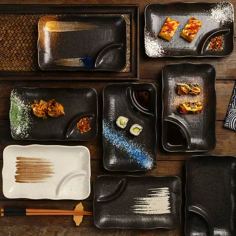 Assiette à boulettes en céramique de style japonais