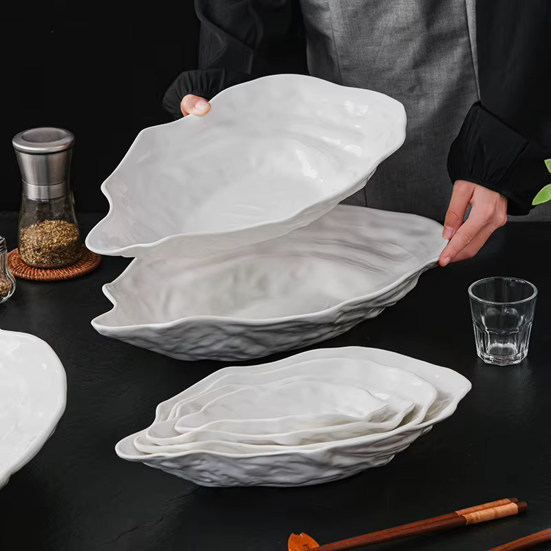 Assiette Sashimi en céramique créative en forme d'huître