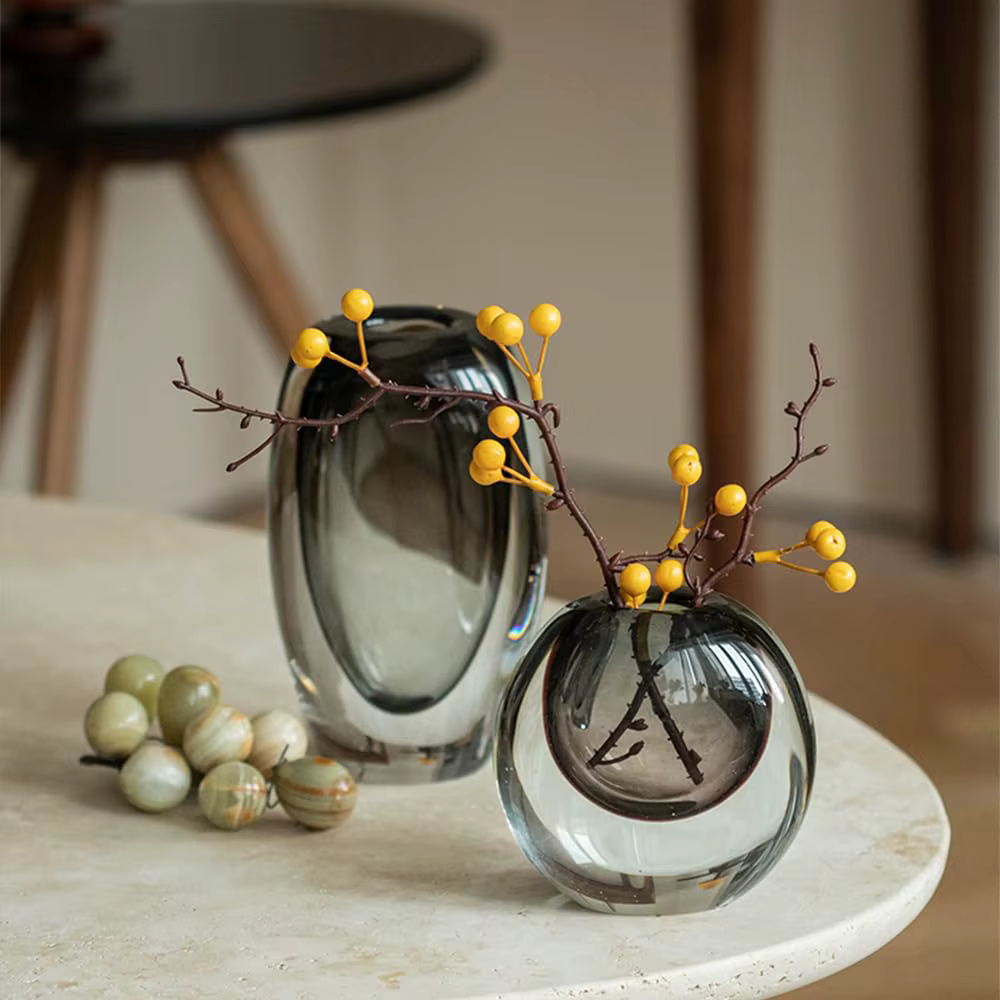 Vase en verre Transparent fleur de cristal