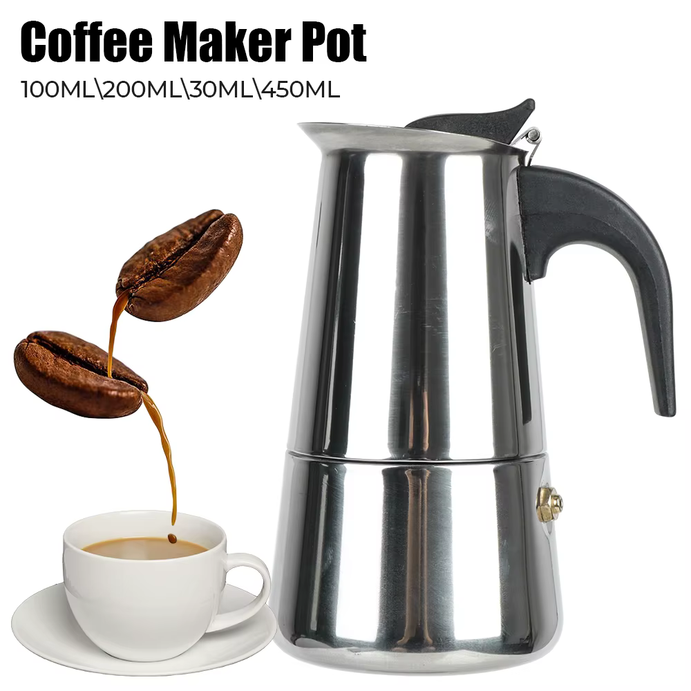 Cafetière Moka en acier inoxydable