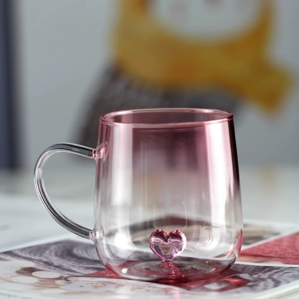 Nouvelle tasse en verre transparent dégradé