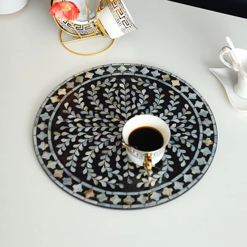 Assiette en céramique de coquille de perle d'océan