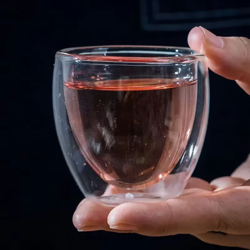 Tasse en verre borosilicaté à double paroi