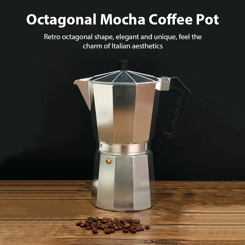 Bouilloire à café en aluminium Latte percolateur maison italienne octogonale Moka cafetière bureau voyage Camping en plein air expresso théière