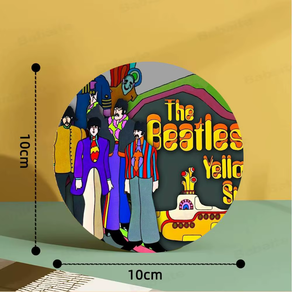 Sous-verre en bois sur le thème des Beatles