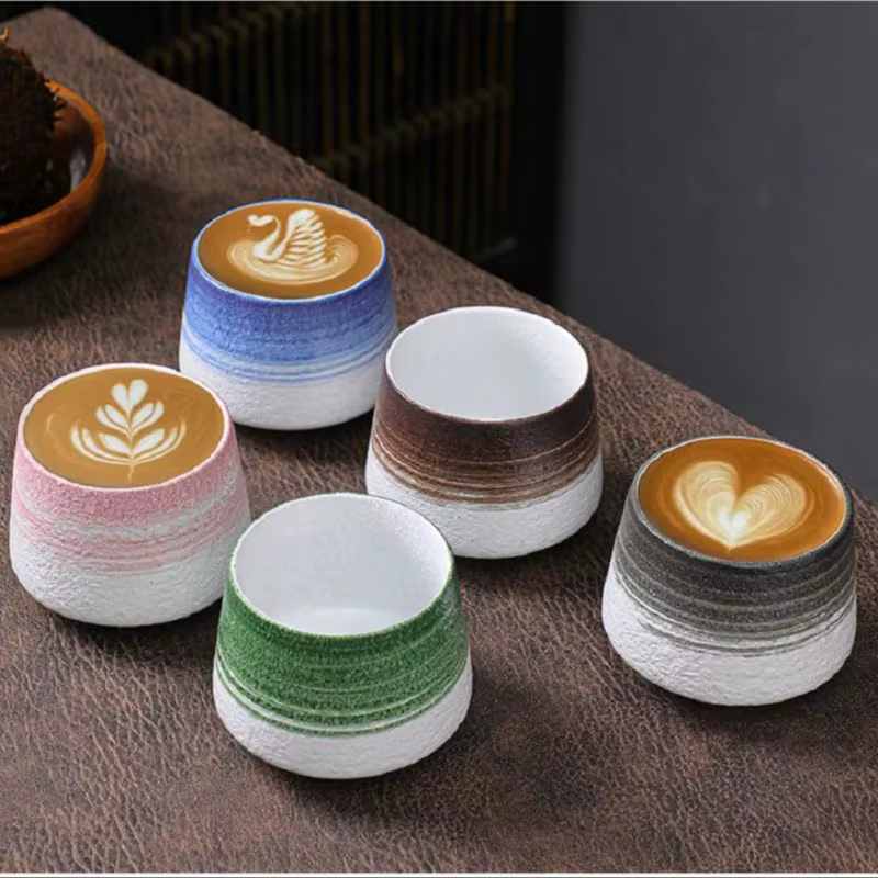 Tasse à café en argile rétro créative 6oz 180ml