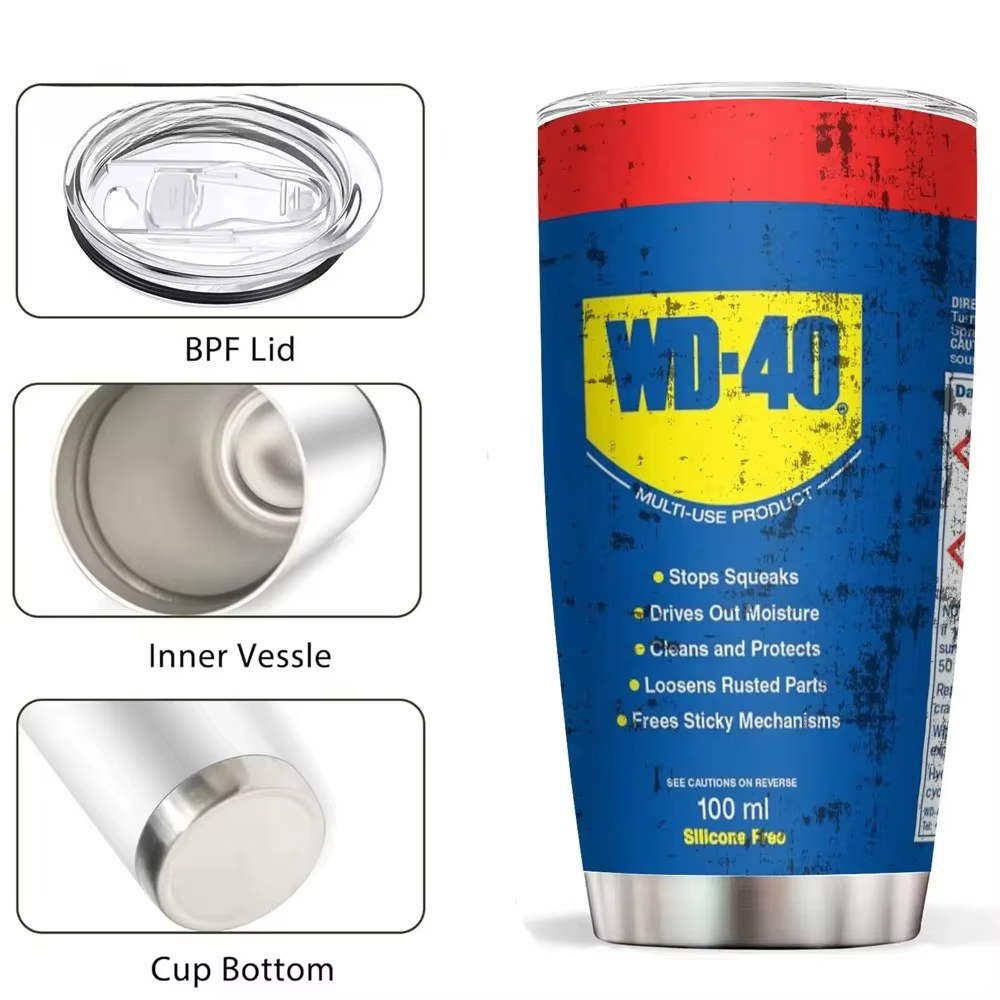 Tasse isolée personnalisée de 20 oz avec couvercle anti-fuite en verre isolé/double paroi