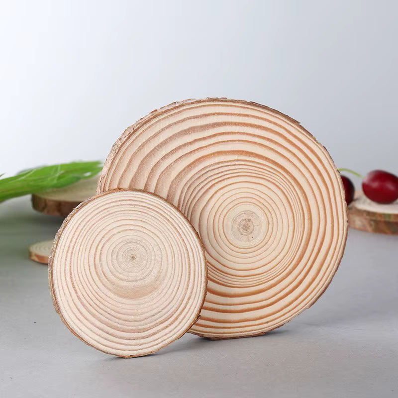 Sous-verres ronds en bois naturel