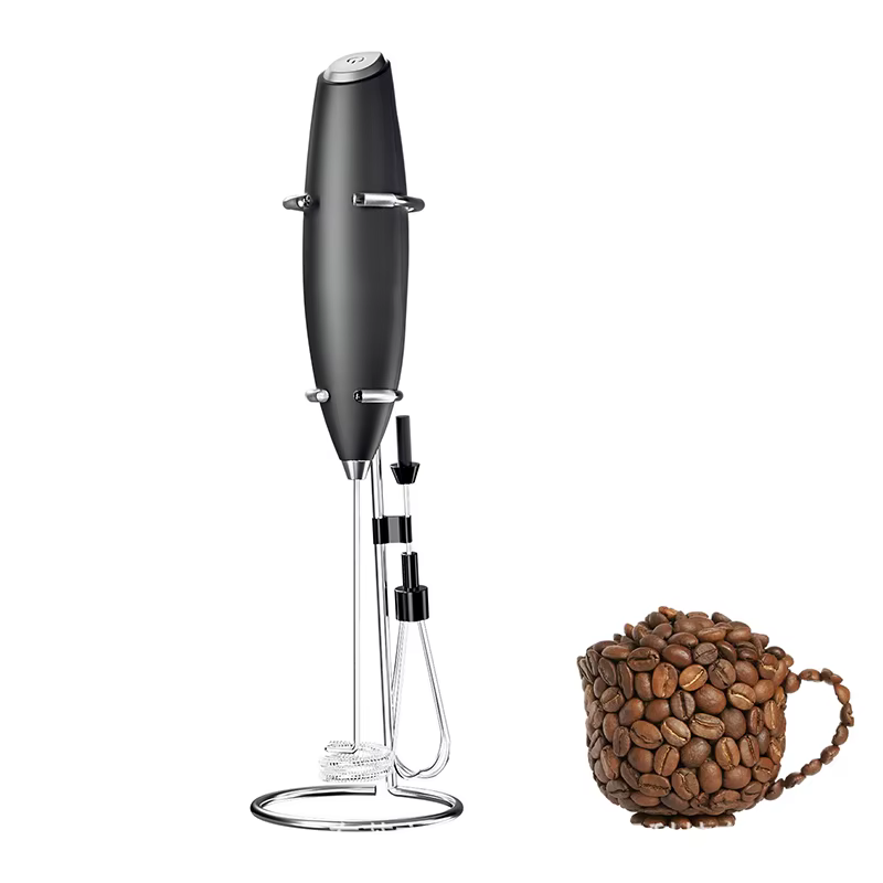 "LMETJMA puissant mousseur à lait électrique portatif fabricant de mousse café fouet mélangeur de boissons pour Cappuccino Frappe KC0471