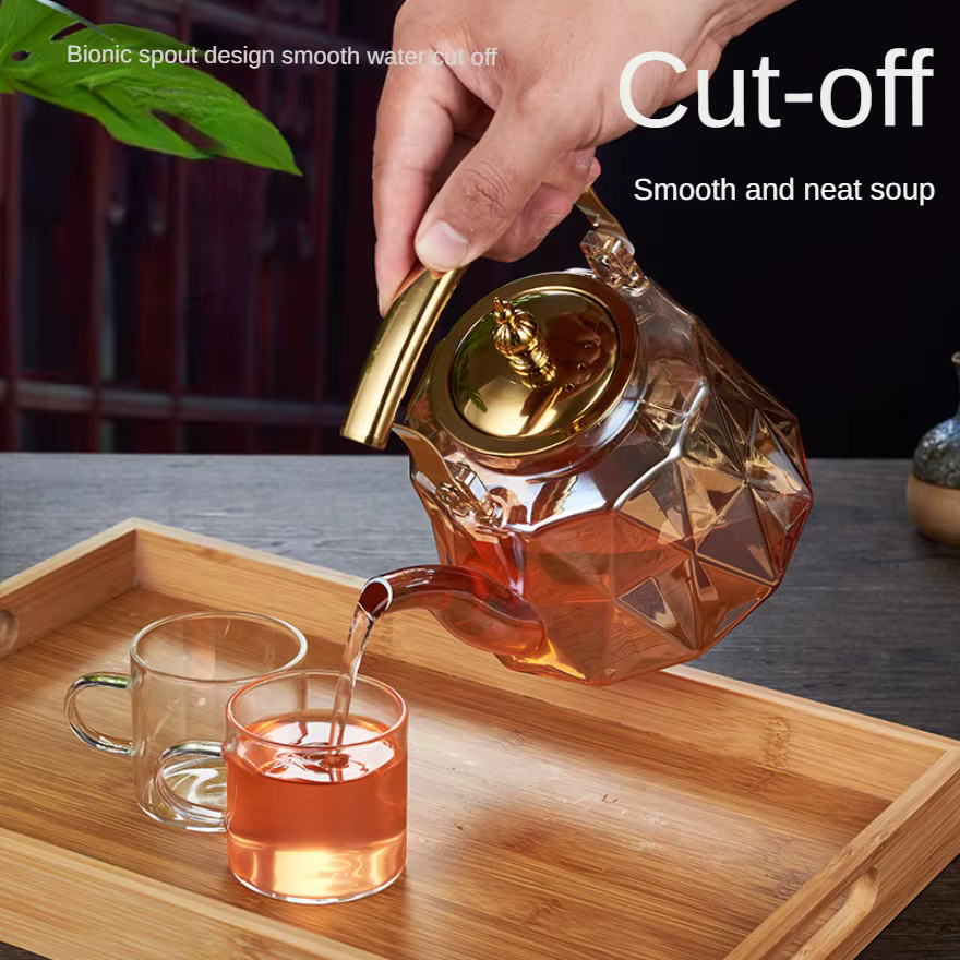 Théière en verre 1L avec infuseur amovible
