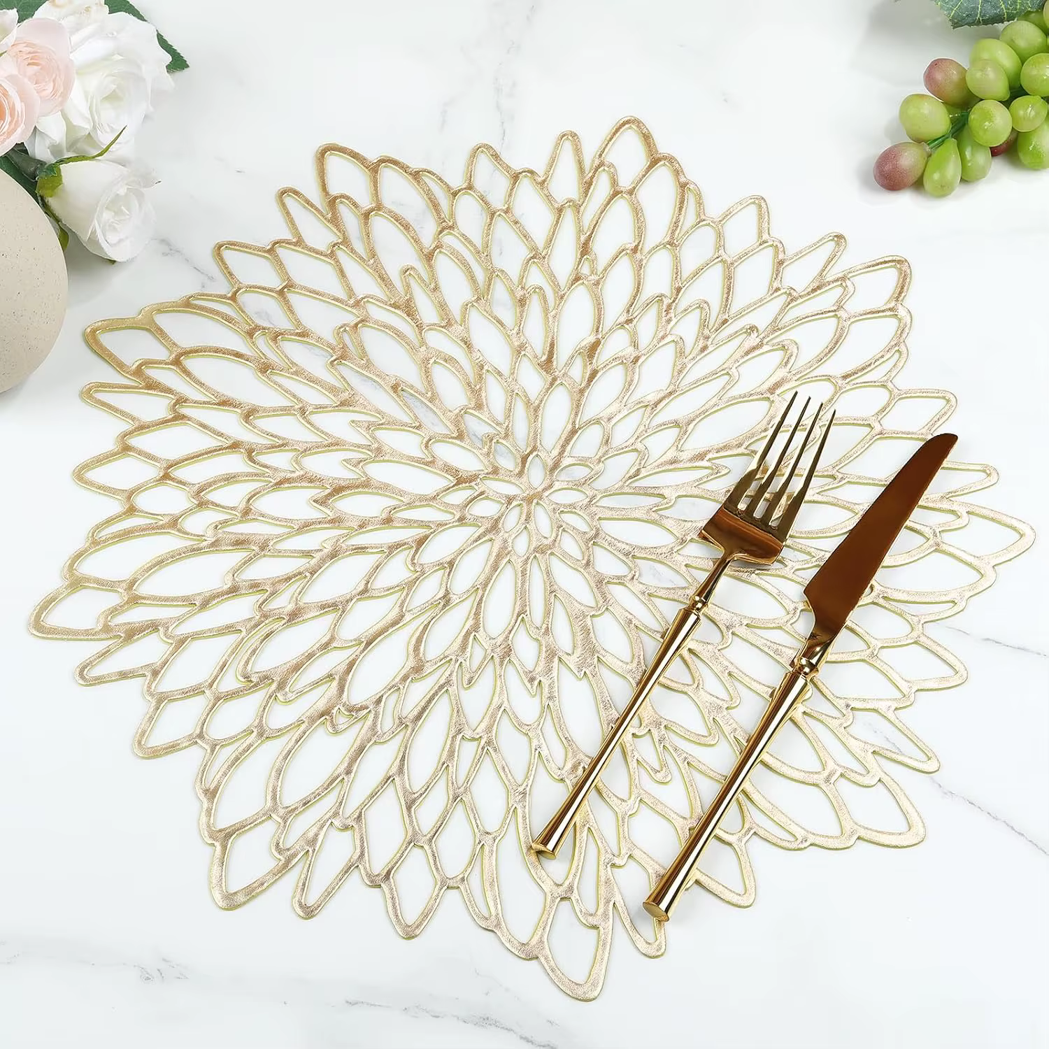 1 pièce de sets de table ronds dorés