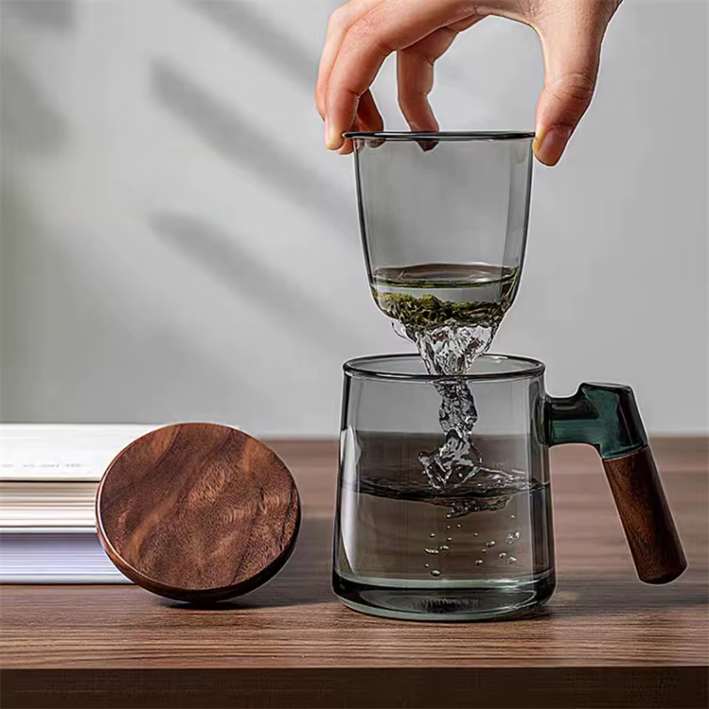 Tasse à thé en verre résistante à la chaleur de 400ml