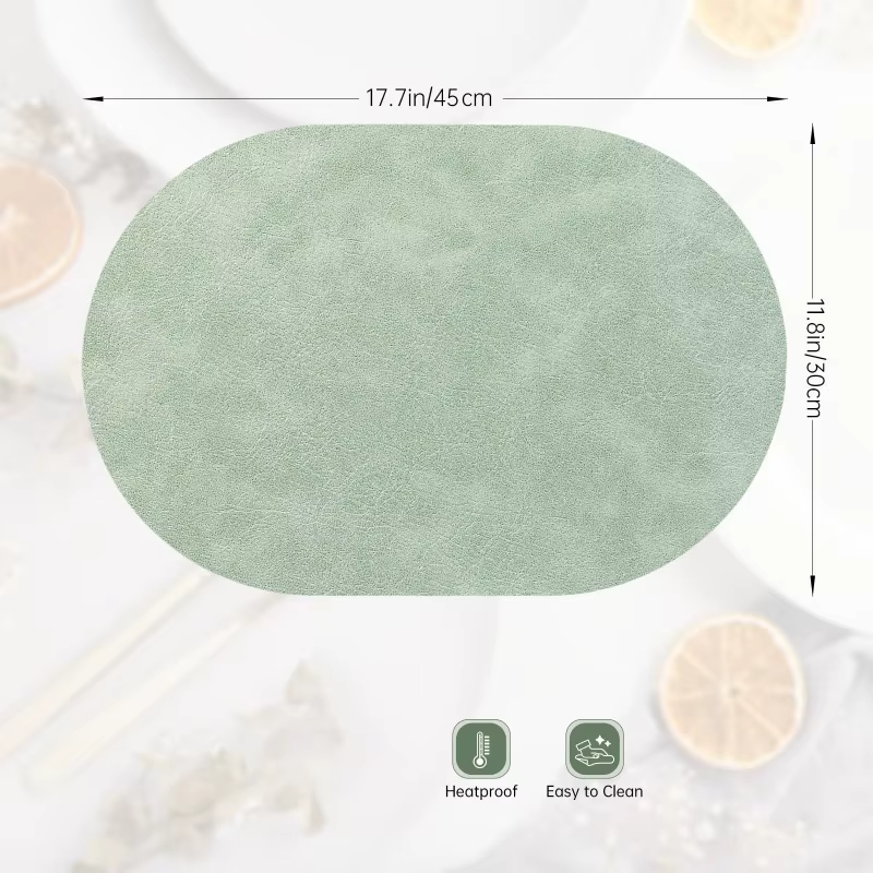 Lot de 4 sets de table ovales en similicuir