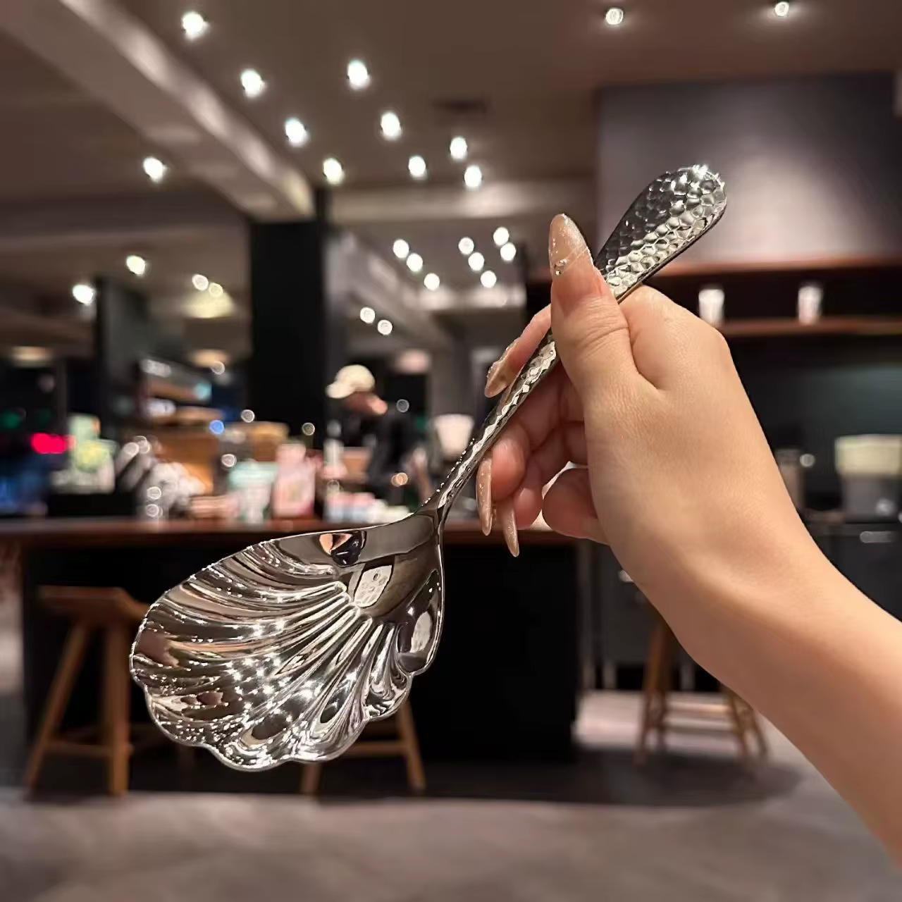 Cuillères à coquille de vaisselle en acier inoxydable 304