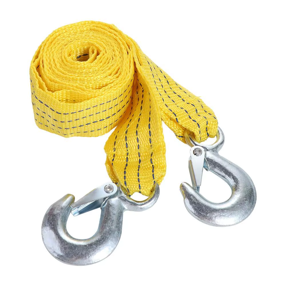 Câble de remorquage câble de remorquage de voiture robuste 3M 4M câble en acier d'urgence haute résistance sangle de remorquage avec crochets corde de remorque universelle route