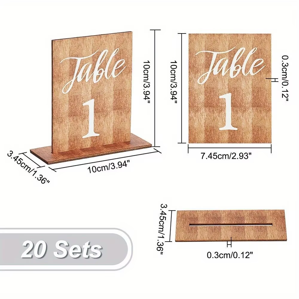 Numéros de table double face pour mariage