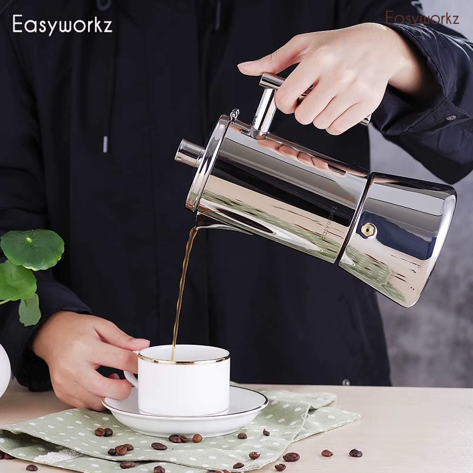 Easyworkz Diego cuisinière Machine à expresso en acier inoxydable
