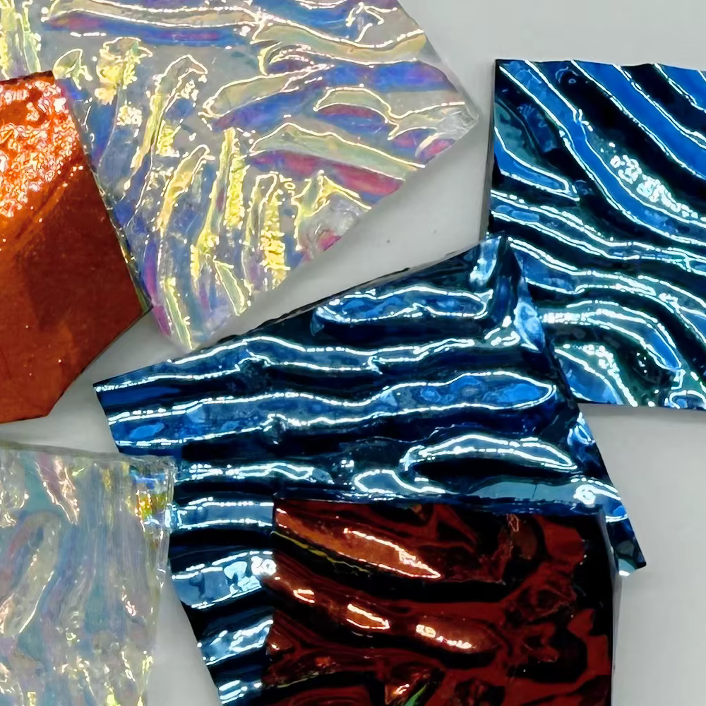 Mélange de verre dichroïque COE90, document et saillie, fusion dans un four à micro-ondes en verre, 3 sacs