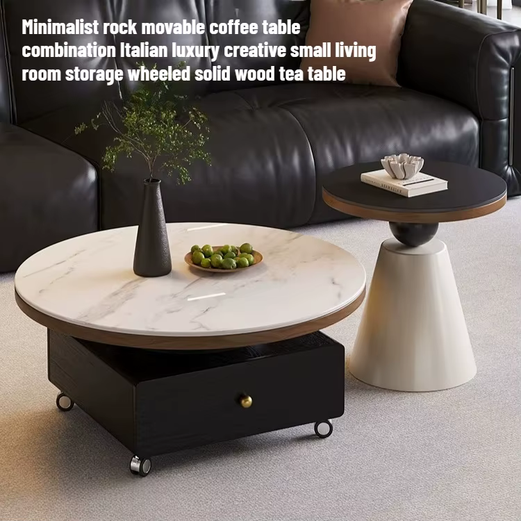 Tables basses italiennes de rangement, tables basses rondes modernes de luxe, tables basses de salon pour appartement, Tavolino Da Salotto, meubles originaux