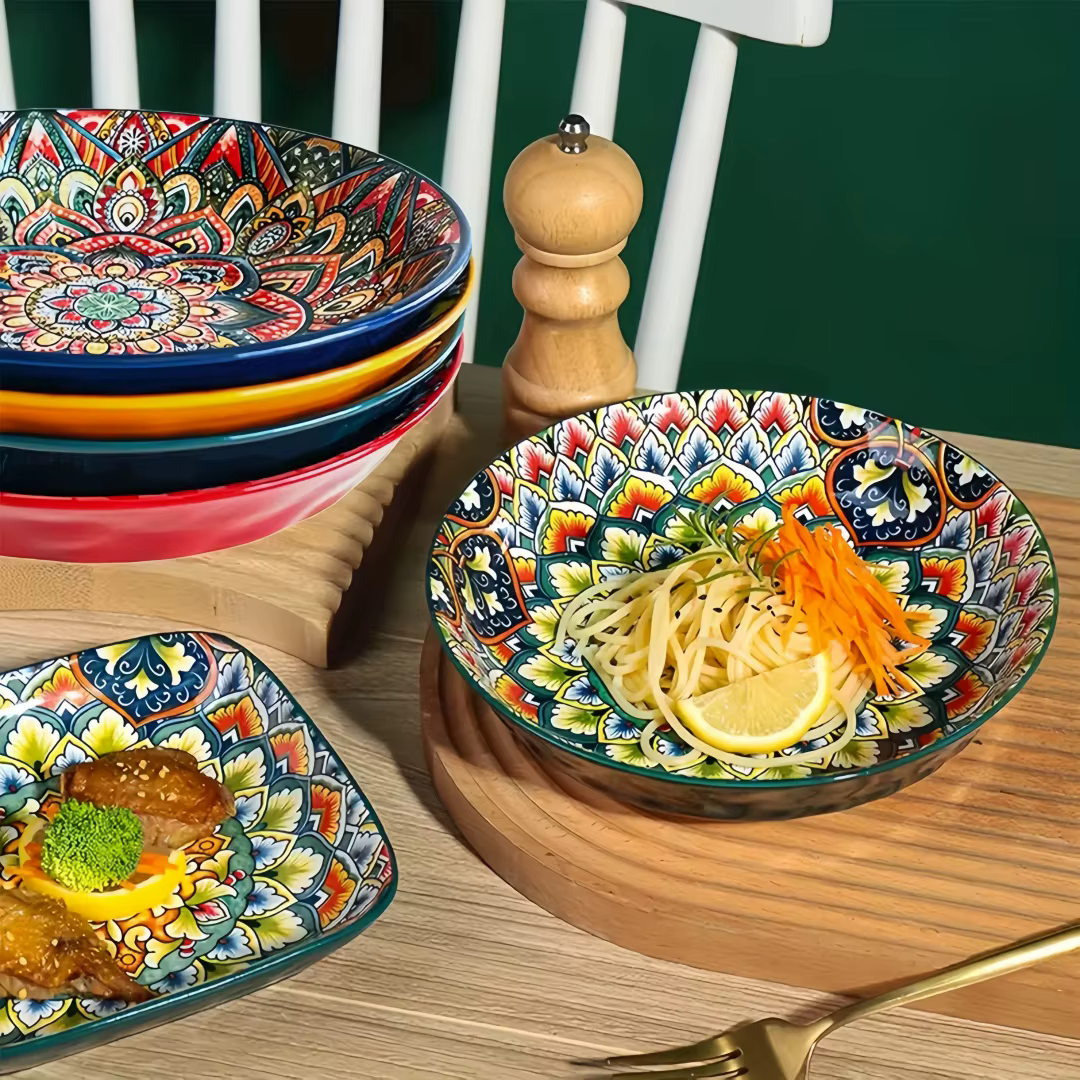 Assiettes en céramique Mandala Bohème