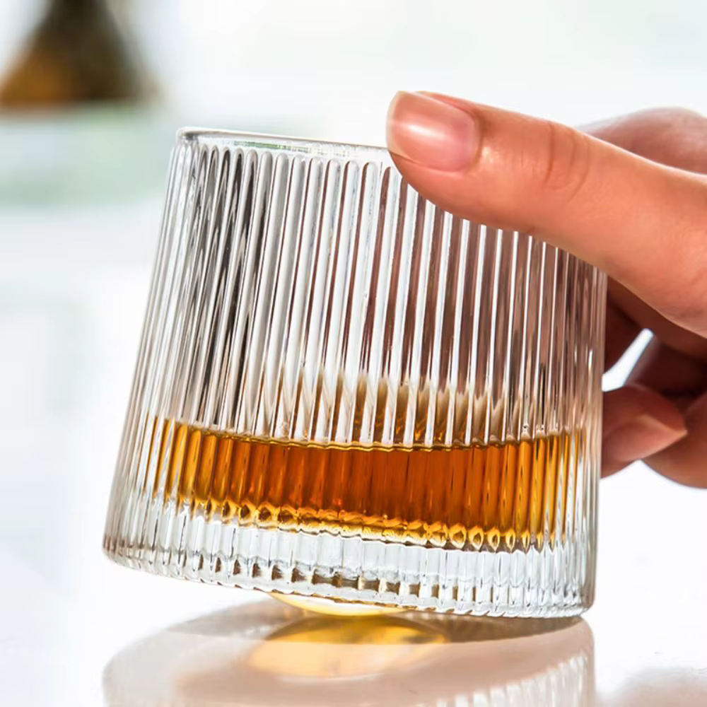 Bureau à domicile avec Base tasse en verre cristal rhum