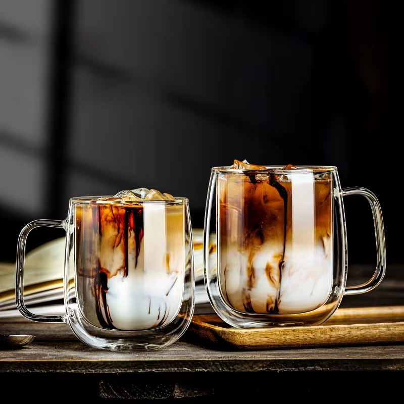 Mug en verre à double paroi personnalisé avec logo