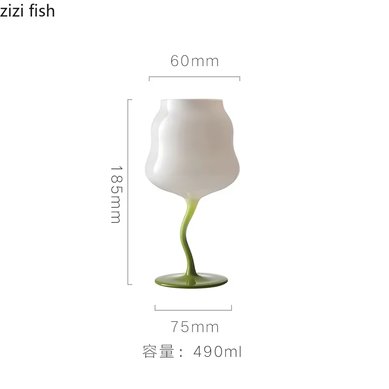 Tasse en verre à pieds hauts de Style crème