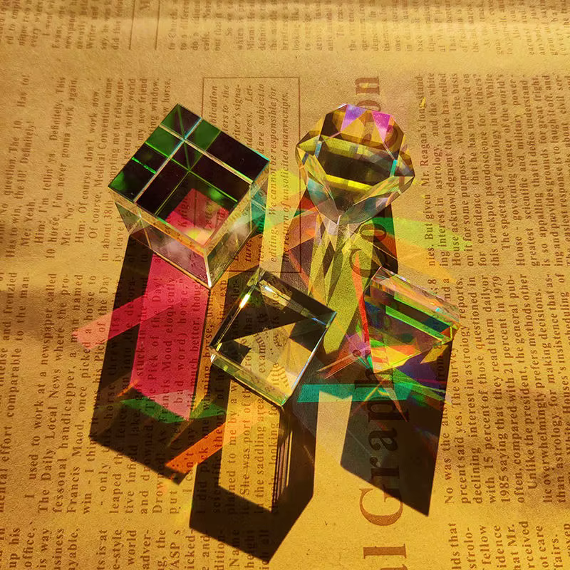 Prisme Dichroïque en Verre, Prisme X-Cube pour Faisceau Photographique, Mathiation, Accessoires de Photographie, Micro Paysage, Cadeaux, Lumière Mignonne