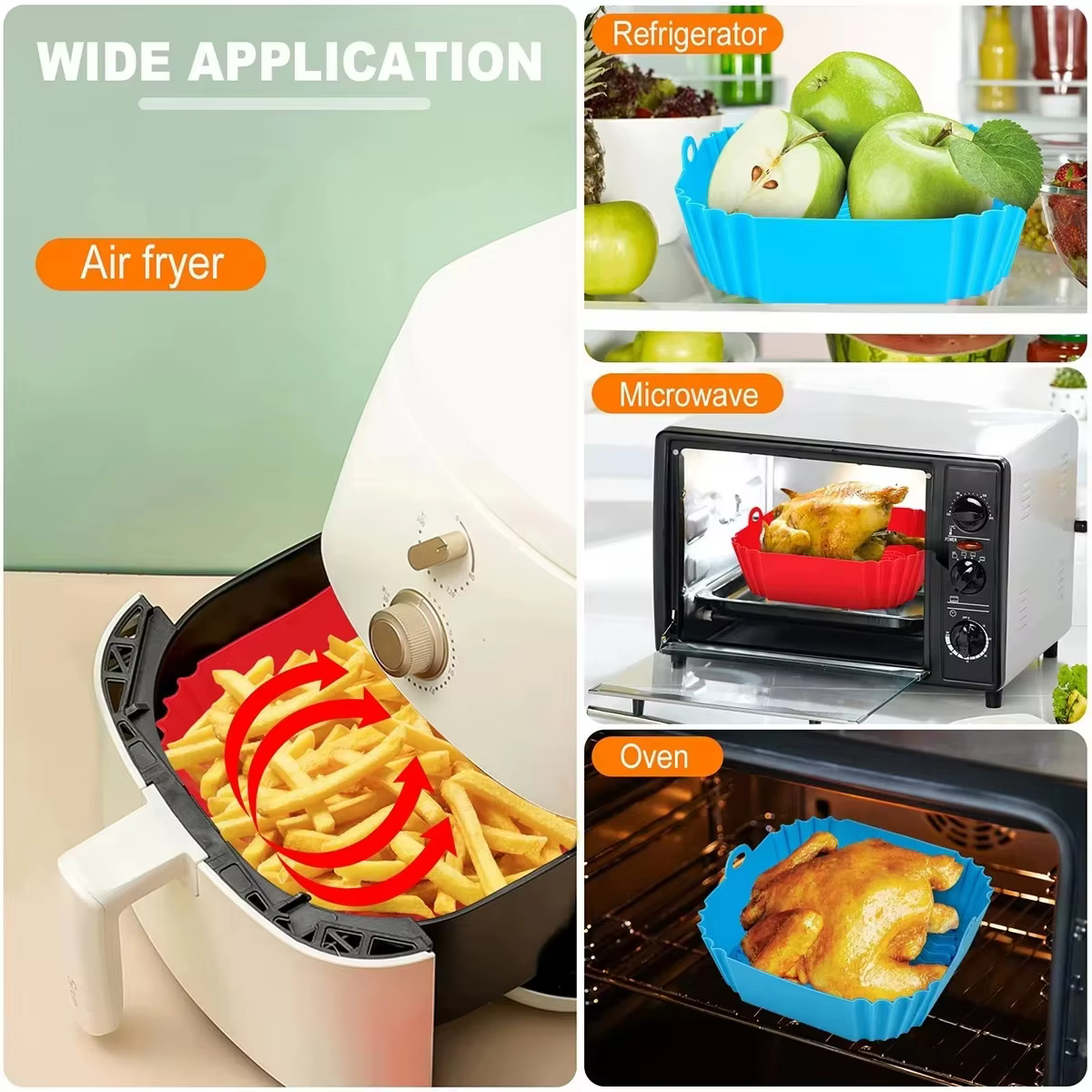 Plateau de Pot de friteuse à Air en Silicone