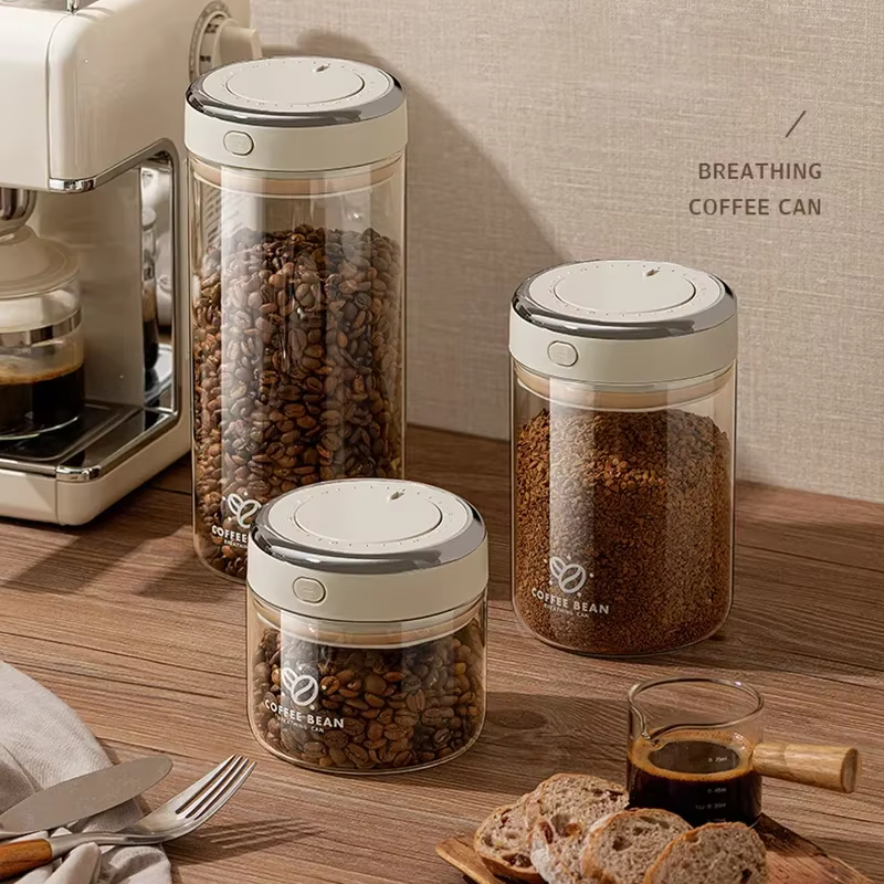 Bocaux de stockage hermétiques sous vide pour grains de café