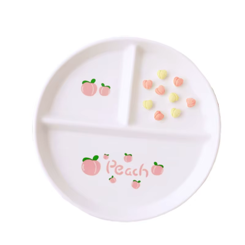 Assiette à manger à trois grilles