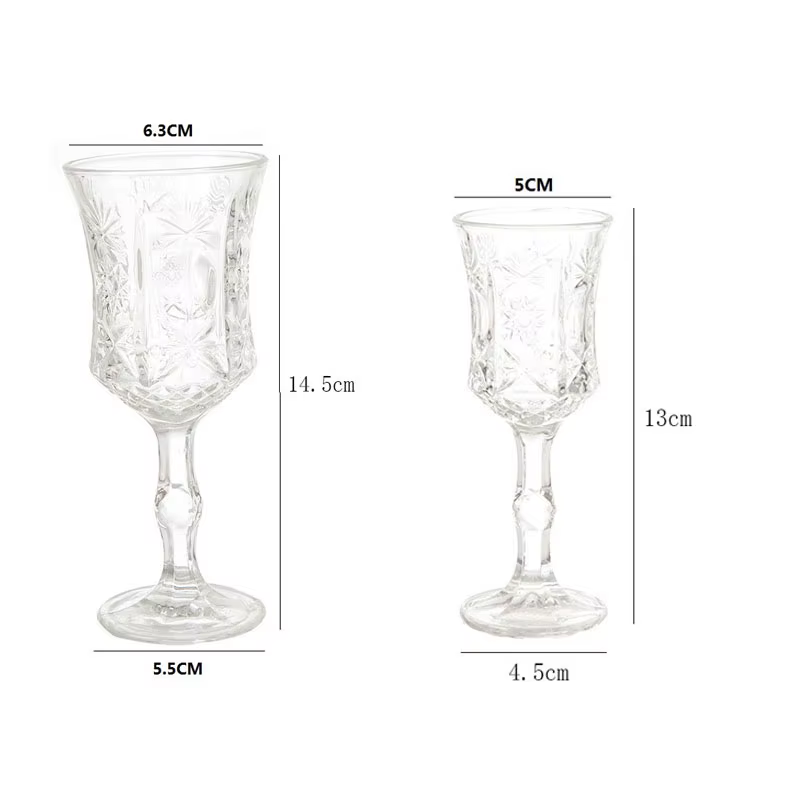2 pièces ustensiles à vin verres à Champagne 50 ml/100 ml verre à vin rouge de Style français Vintage Relief tasse